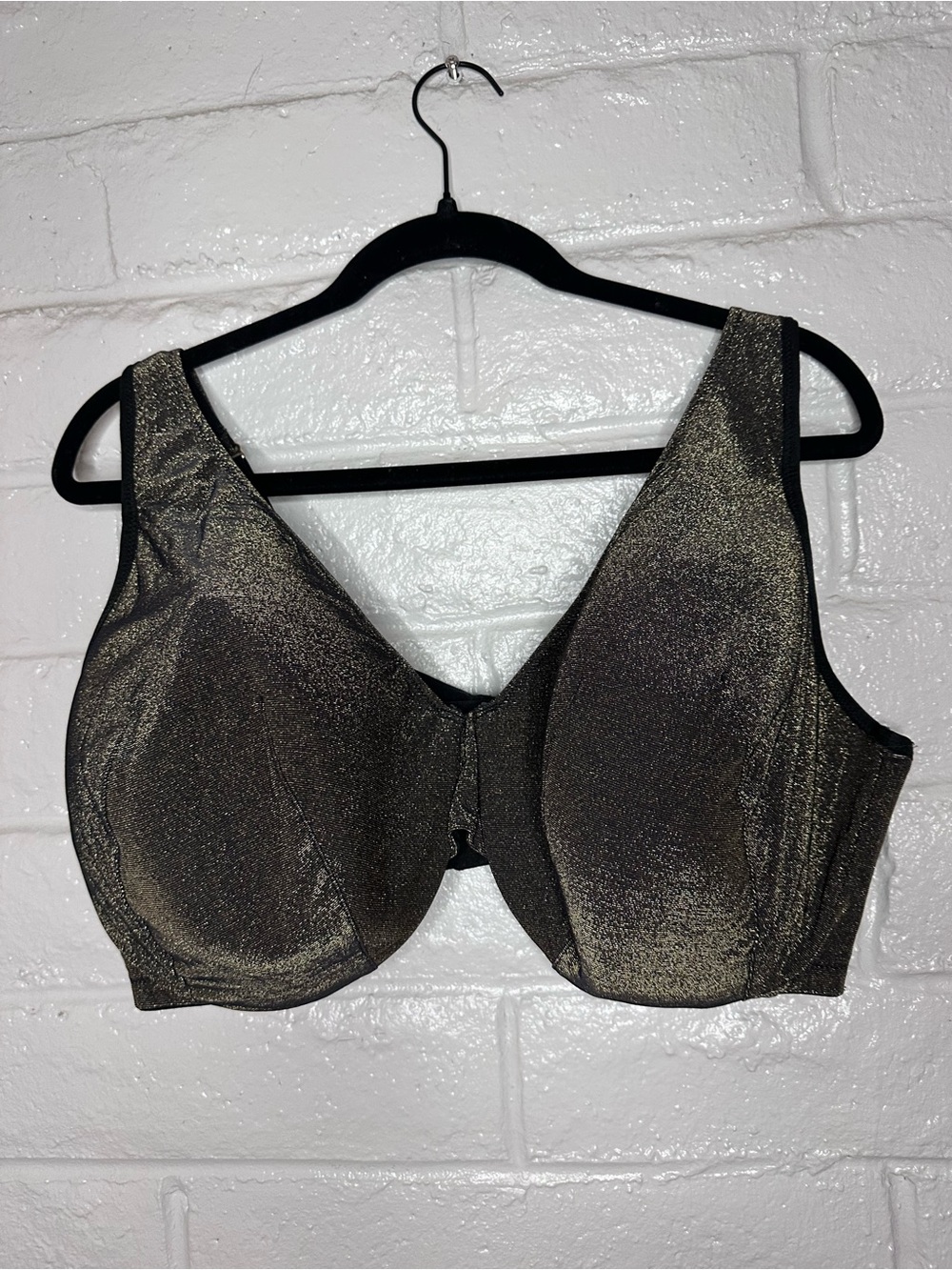 Cacique black and gold lightly lined full coverage underwire bra